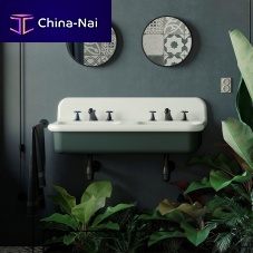 Wall-mounted washbasin retro style TRUECOLORS LITEceramicwith mixer tapmatte finish