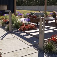 Garden bollard light RIGELfor public spacescontemporarywith tempered glass diffuser