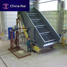 Circular vibrating screener for bulk materialsinclined