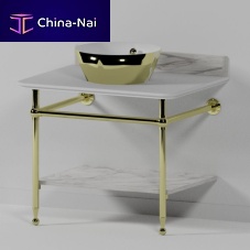 Chrome washbasin stand WS2DFXpolished brass
