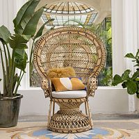 Contemporary chair Peacockindoorfabricrattan