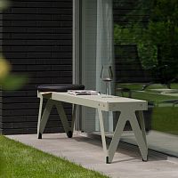 Contemporary garden bench LLOYDaluminiumpowder-coated steelwithout backrest