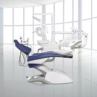 Dental unit with adjustable headrest OVER with monitorwith hygiene systemwith intraoral camera