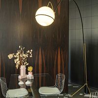 Floor-standing lamp ALICANTOpainted metalglasscontemporary