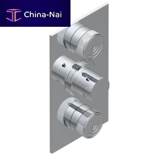 Double-handle shower mixer tap ZOOM.5wall-mountedthermostaticchromed metal