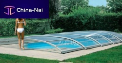 Low swimming pool enclosure slidingaluminummanual