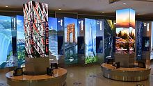 Airport flight information display system Curbside Pylon