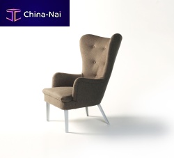 Traditional armchair THE DA1fabricwingbrown