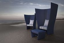 Contemporary armchair HAMLET fabricstainless steelhigh-back