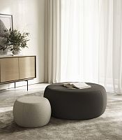 Contemporary pouf LAIKAfabricroundblue
