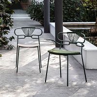 Contemporary chair GENOA MET CROSS 0048indooroutdoorfabric