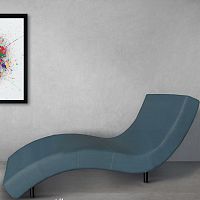 Contemporary chaise longue LYAM fabricleatherblue