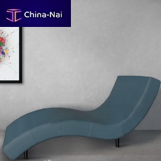 Contemporary chaise longue LYAM fabricleatherblue