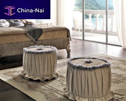 Traditional pouf ART IN SAINT PETERSBURG : PF005fabricroundbedroom