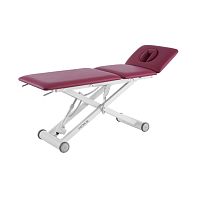 Electric massage table Nexus S3on casterswith adjustable height backrest3-section