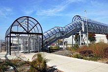 Exterior staircase canopy aluminumpolycarbonatecurved
