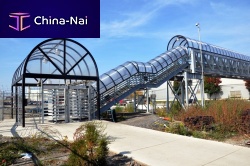 Exterior staircase canopy aluminumpolycarbonatecurved