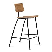 Contemporary bar stool EAGLEoakmetal base4-legged