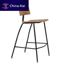 Contemporary bar stool EAGLEoakmetal base4-legged
