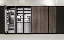 Contemporary storage cabinet for kitchen WALLwoodennatural stonefor refrigerators