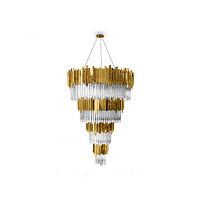 Contemporary chandelier EMPIREglassbrasswaterfall