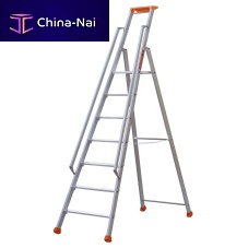 Pedestal-mount step ladder MP PROanodized aluminum10-step12-step