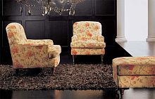 Traditional armchair PICADILLYtextilewith footrest