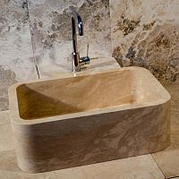Countertop washbasin FARMtravertine1-holewithout overflow