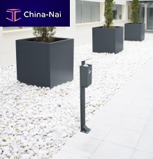 Pedestal ashtray VALENCIAwall-mountedgalvanised steelfor outdoor use