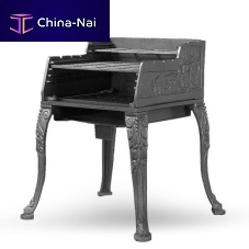 Charcoal barbecue free-standingcast iron