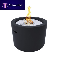 Bioethanol fire pit RODI stainless steelroundblack