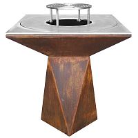 Wood-burning fire pit G1stainless steelwoodenwith barbecue