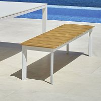 Contemporary garden bench SYSTEMteakfabricaluminum