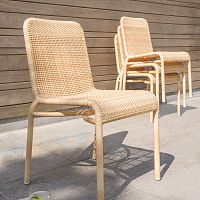 Contemporary garden chair TOBAGOoutdoorresin wickerlacquered aluminum base