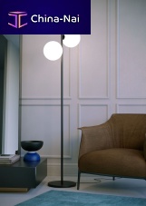 Floor-standing lamp TALIS metalglassopal