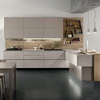 Contemporary kitchen VEGAlaminateL-shapedhandleless