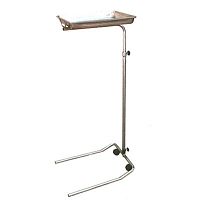 Trolley-mounted instrument tray stainless steel