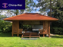 Wooden spa enclosure 20M2teakbambooresin