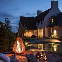 Wood-burning fire pit DEWDROP MCOR-TEN® steel