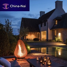 Wood-burning fire pit DEWDROP MCOR-TEN® steel