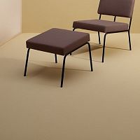 Contemporary footrest MONDAY fabricbeechmetal