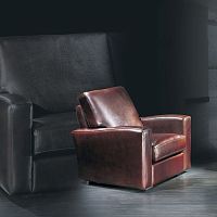 Contemporary armchair BOGOTAleatherbrown