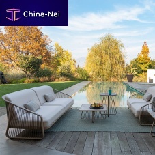 Contemporary sofa Sallyoutdoorfabricbrown