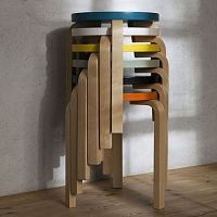 Contemporary stool 60leatherfabricplywood
