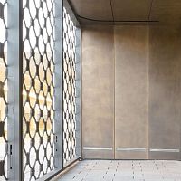 Brass wall cladding panel BRONZE HAIRLINE DARK for facadecontemporarypolished