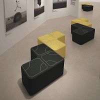 Contemporary pouf PUZZLEfabricsquarerectangular