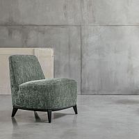 Contemporary fireside chair Loftfabricoakgray