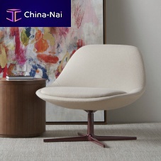 Contemporary fireside chair ChiarafabricleatherAmerican walnut