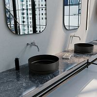 Countertop washbasin NUEVAenameled metalsteelwith counter
