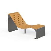 Contemporary sun lounger LAGON galvanised steelwoodenfor public space